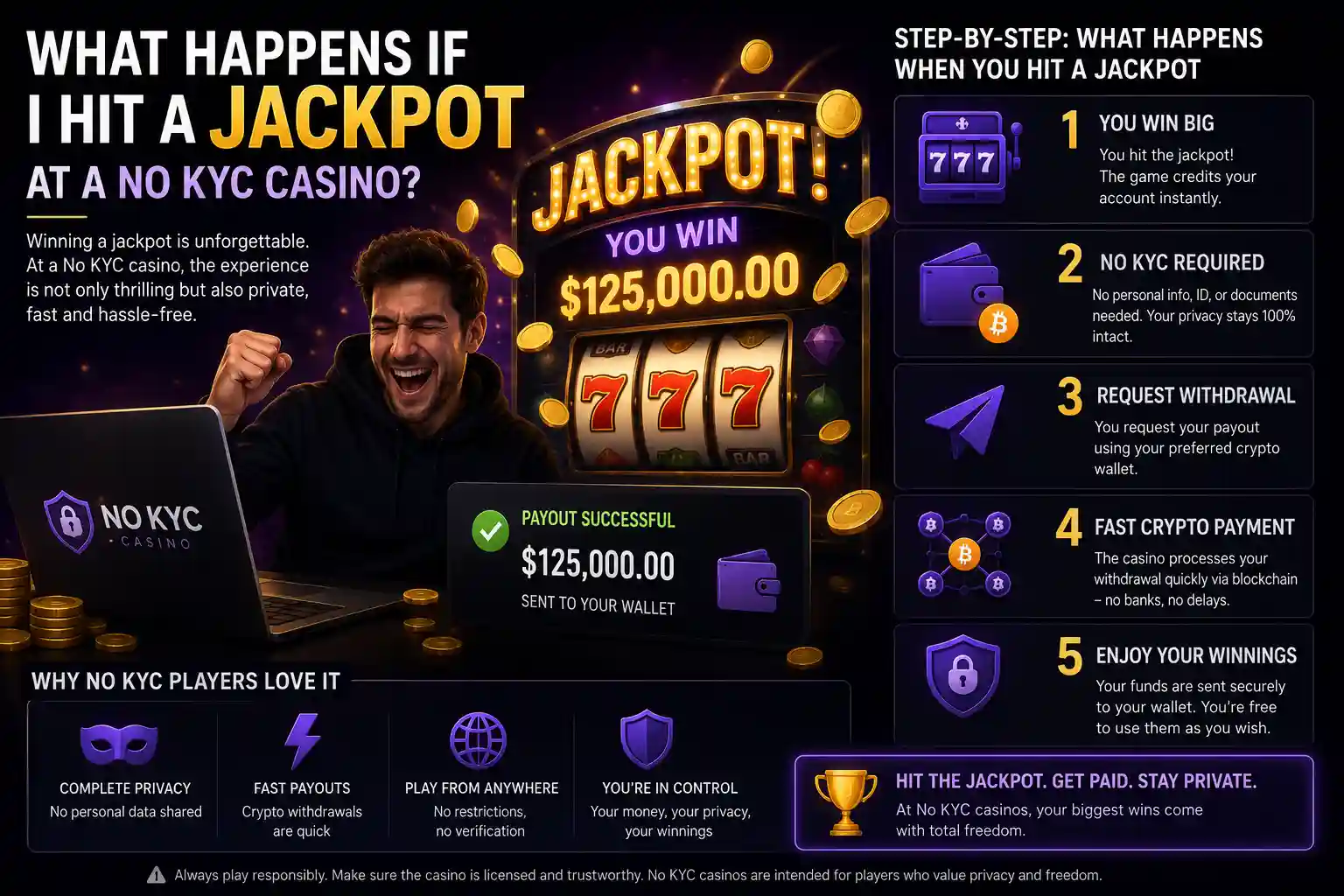 What Happens If I Hit a Jackpot at a No KYC Casino?