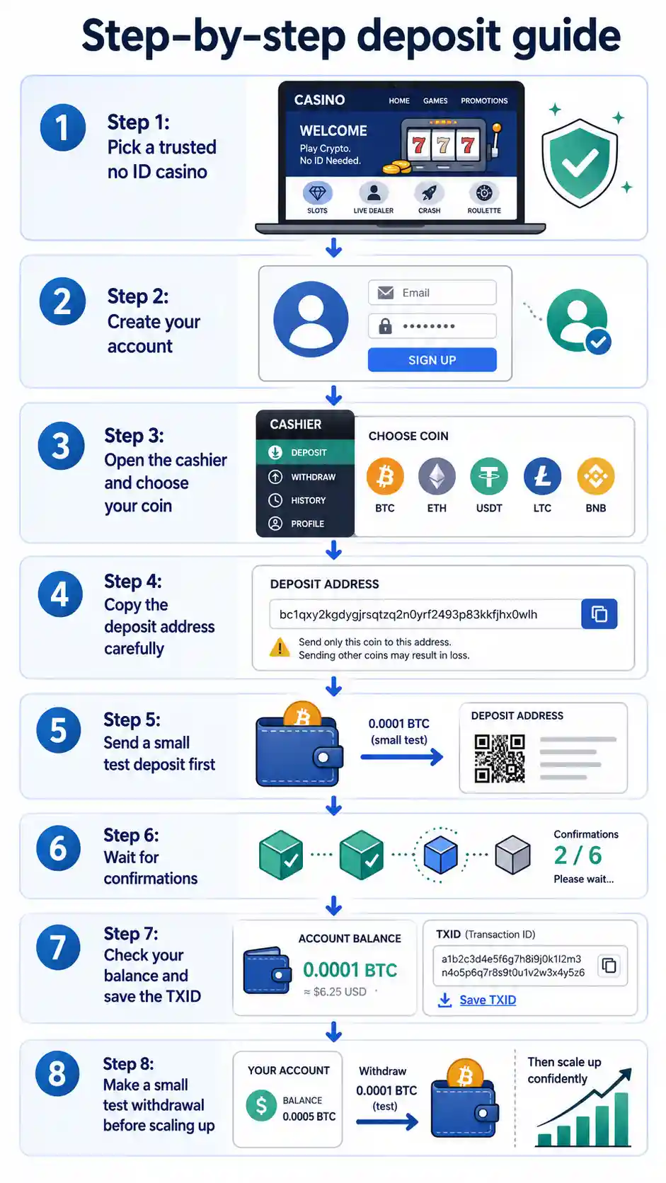Step-by-step deposit guide