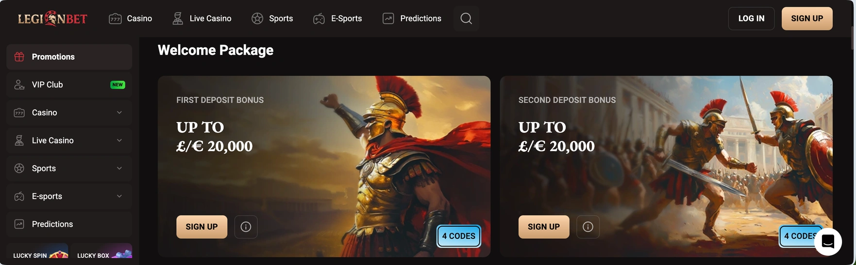 LegionBet Bonuses