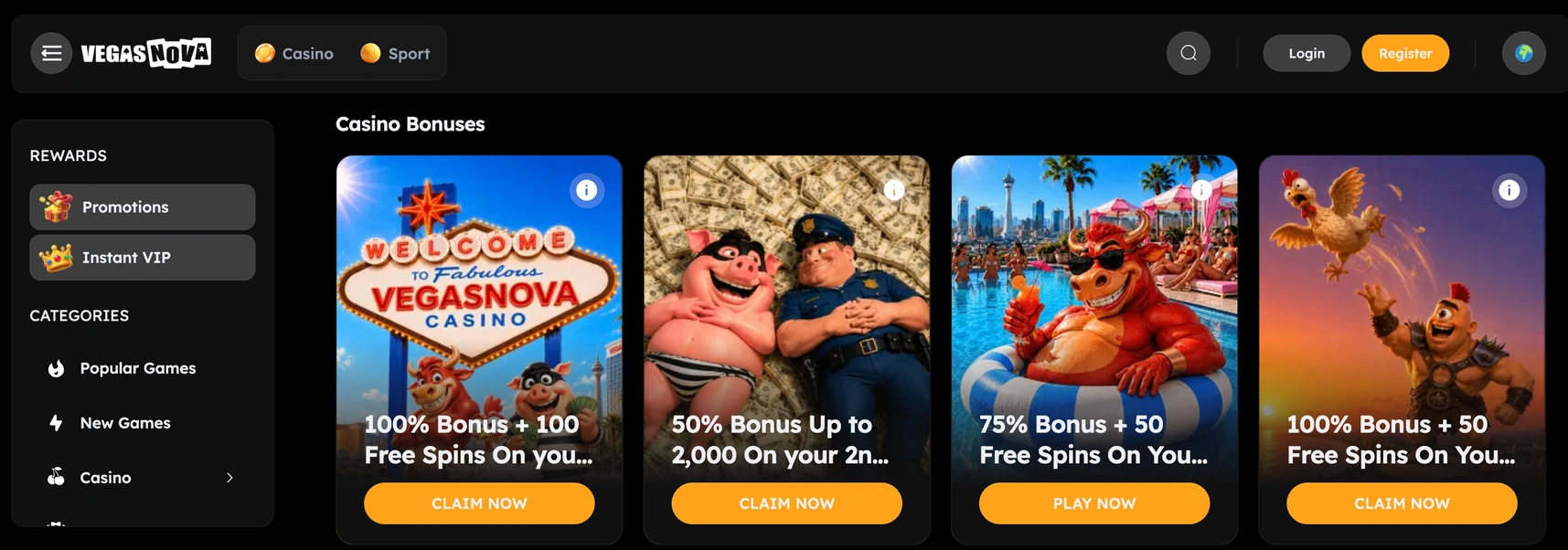 VegasNova Bonuses